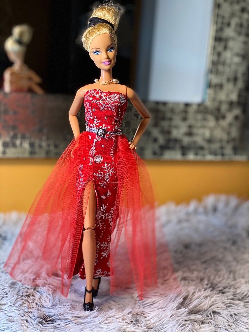 Barbie Mermaid Red Ball Gown Barbie Doll Red Dress Barbie | Etsy