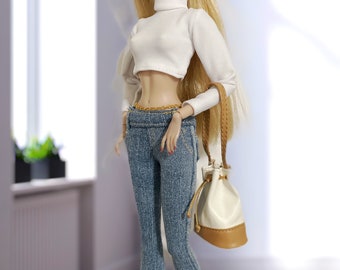 12 Inch Doll Jeans and T shirt With Real Pockets Doll Casual T shirt Fit 12 Inch Dolls Denim Fashion Royalty Doll Shirt FR Top Etsy