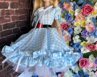 Gingham 1950’s inspired Outfit for 12” Inch Doll | Retro Style Dress | Fashion Royalty Doll Clothes | Fashion Royalty Dress | Doll Dress