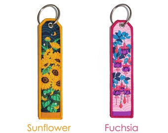 Woven Floral Jet Tag Keychain - Etsy