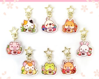Animal Boba Keychains