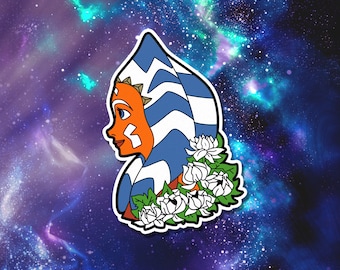 Ahsoka Tano Flower Vinyl Sticker