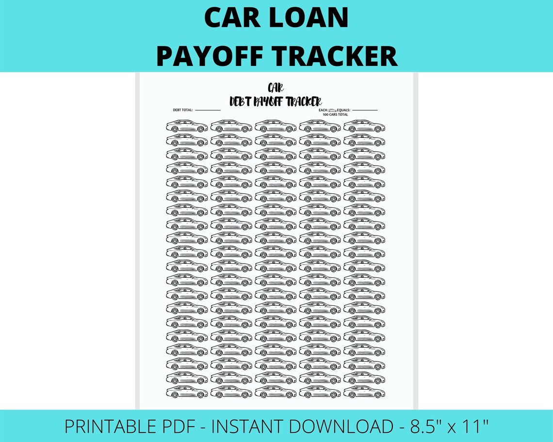Car Loan Payoff Tracker Printable Car Debt Tracker Car Loan Etsy