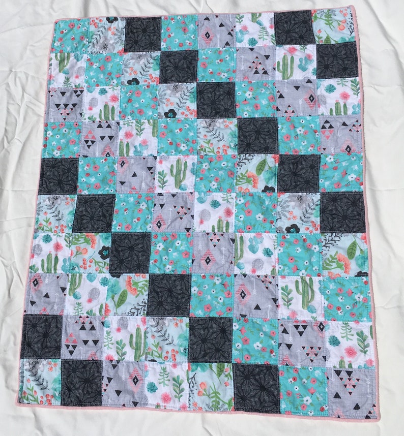 Cactus Flower Baby Quilt Etsy