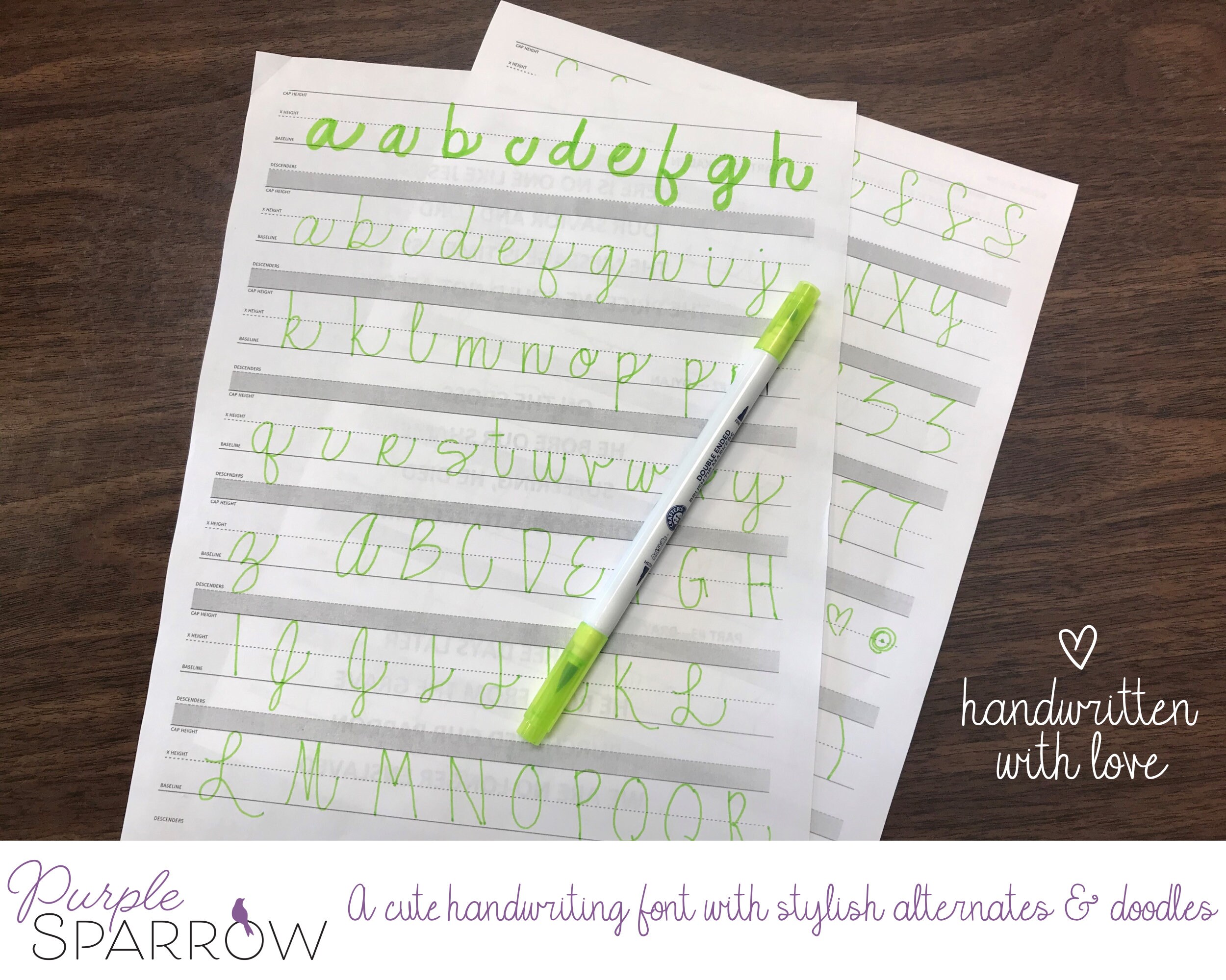 School Girl Script | a Fun, Hand-drawn, Cursive Typeface With Language ...