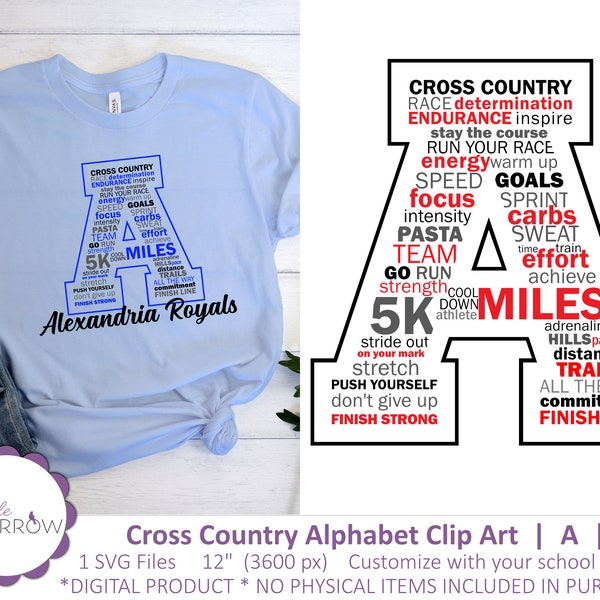 Cross Country Clip Art SVG  |  A  |  Sublimation Design for Shirts, Totes, Tumblers, Keychains, Stickers, and More!