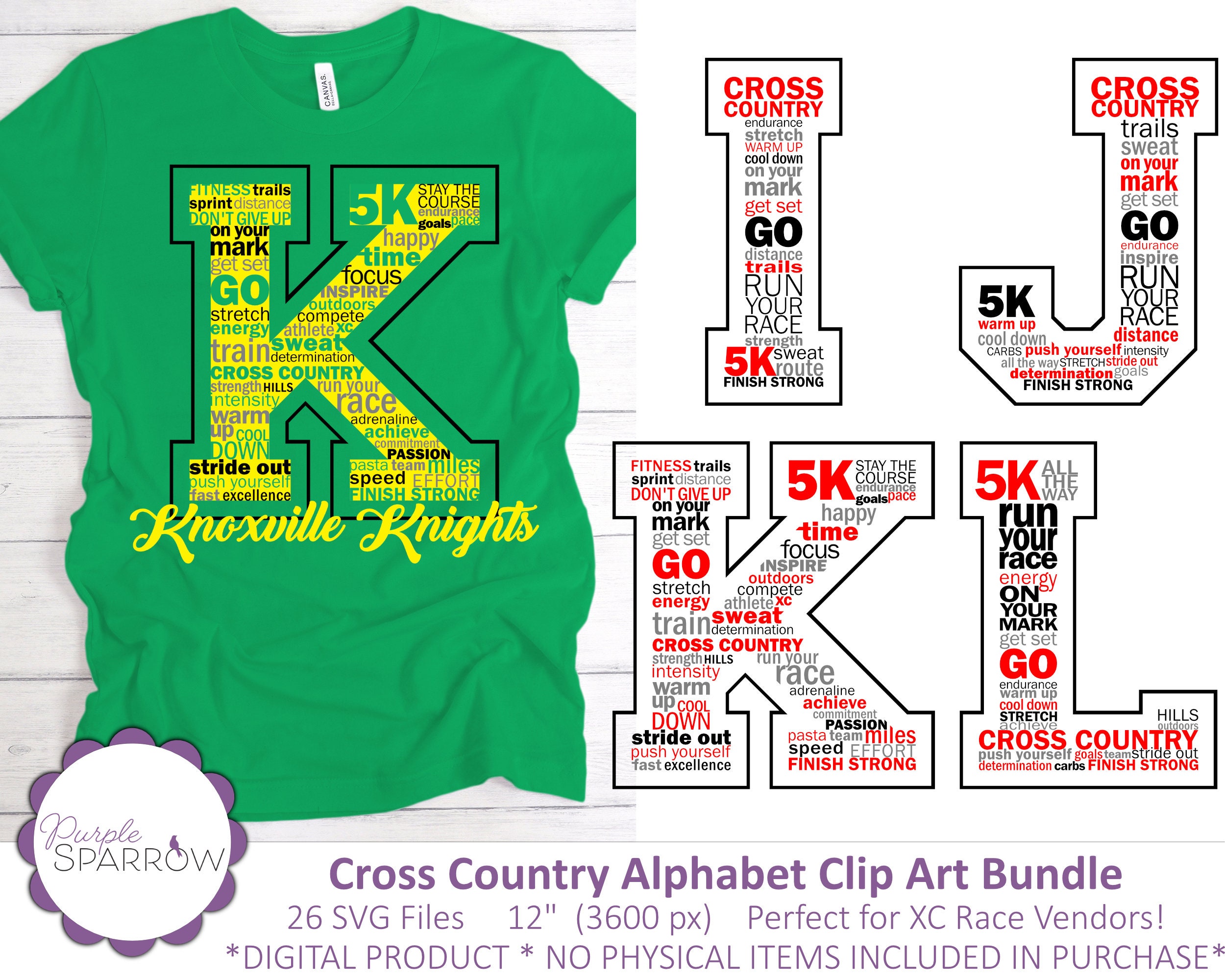 Cross Country Alphabet Clip Art SVG | T Shirt Sublimation Design Bundle ...