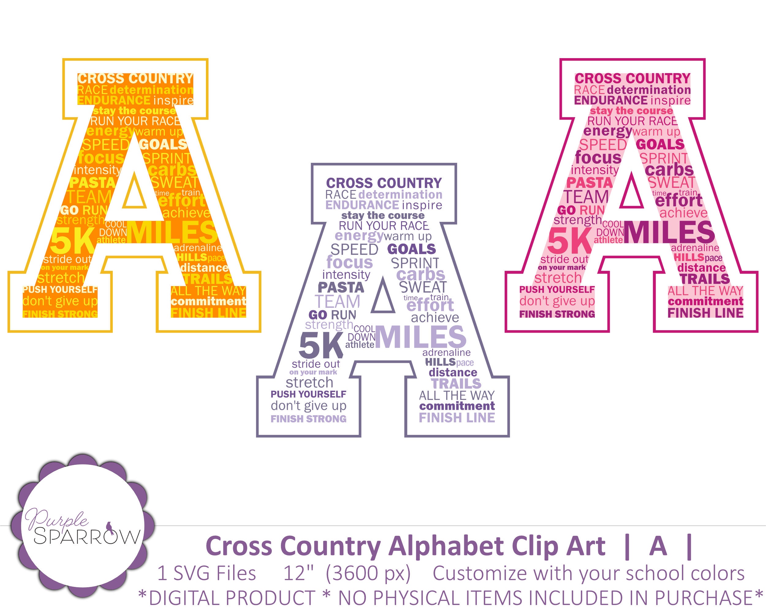 Cross Country Clip Art SVG | A | Sublimation Design for Shirts, Totes ...