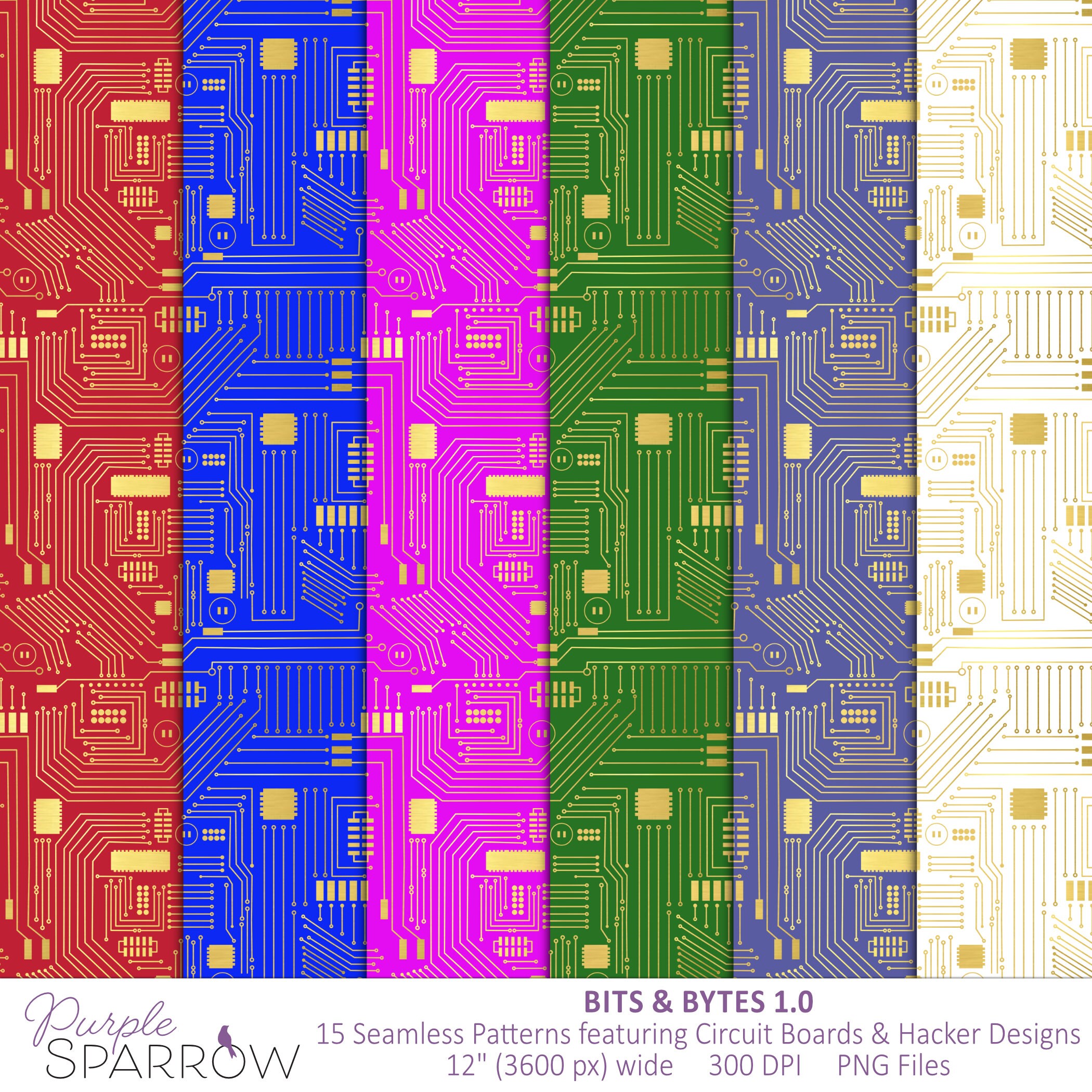 Bits & Bytes 1.0 Seamless Repeating Patterns Circuit Board - Etsy