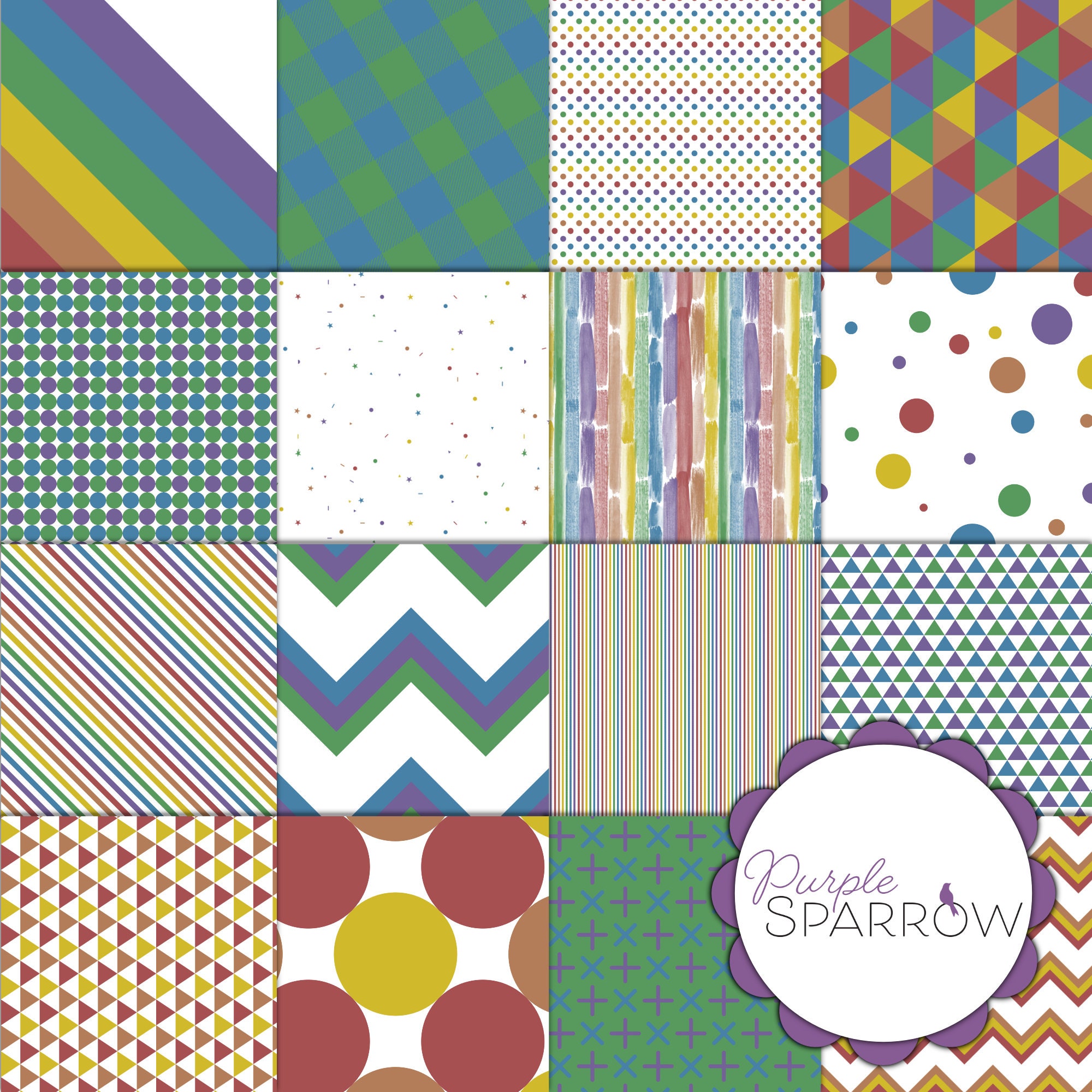 Seamless Essentials Muted Collection repeat Patterns, PNG Files Etsy