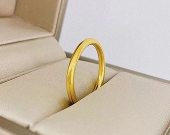 Real Solid Gold Ring 18k Gold Au750 Tiny Ring Band