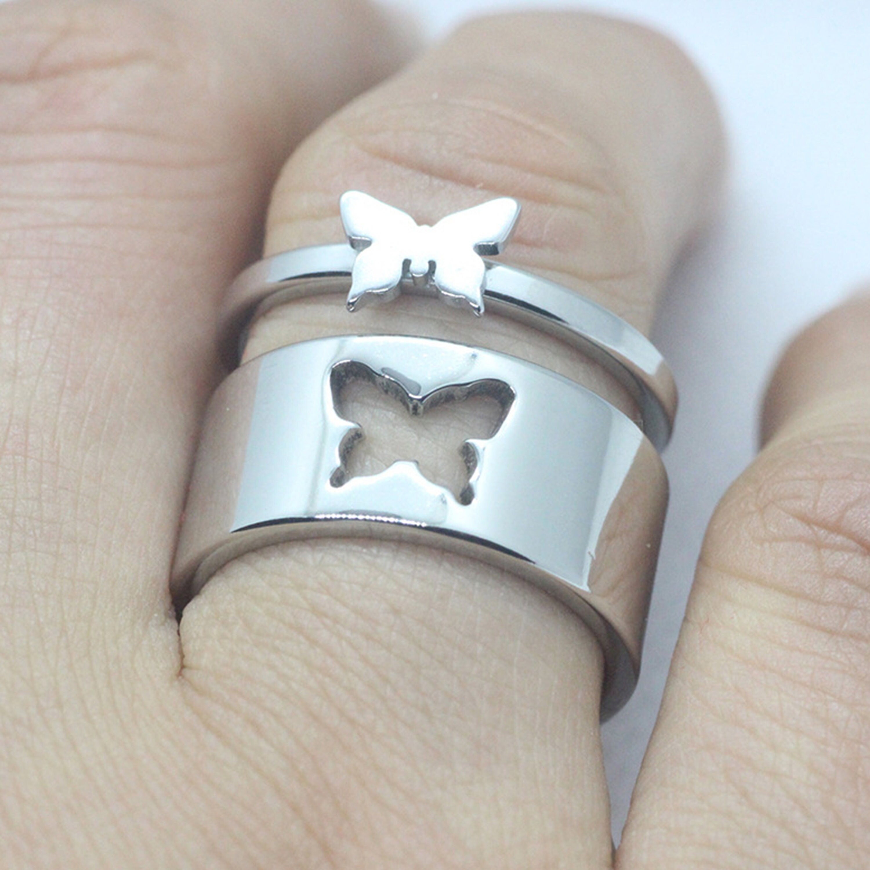  TYSO Matching Butterfly Rings 925 Sterling Silver I Love You  Forever Engagement Wedding Ring Band Sets His and Hers Promise Rings for  Couples Valentines Day Jewelry: Clothing, Shoes & Jewelry