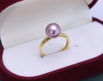 Perlen ring, 9-10 mm Süßwasserperlen Ring, Größenverstellbar Ring, Statement Ring, Stapelring, Minimalist Ring, R02