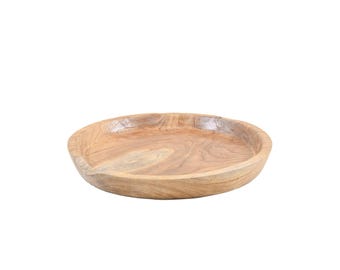 Morgan-Schale – altes Teakholz – runder Durchmesser ca. 40 cm / Höhe 5 cm