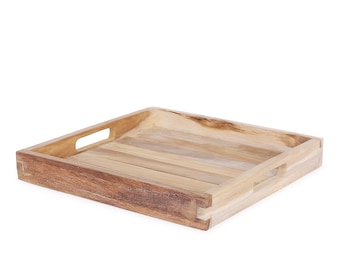 Teakholztablett – quadratisch – natürliche Farbe – handgefertigte Schönheit – 3 Größen!!