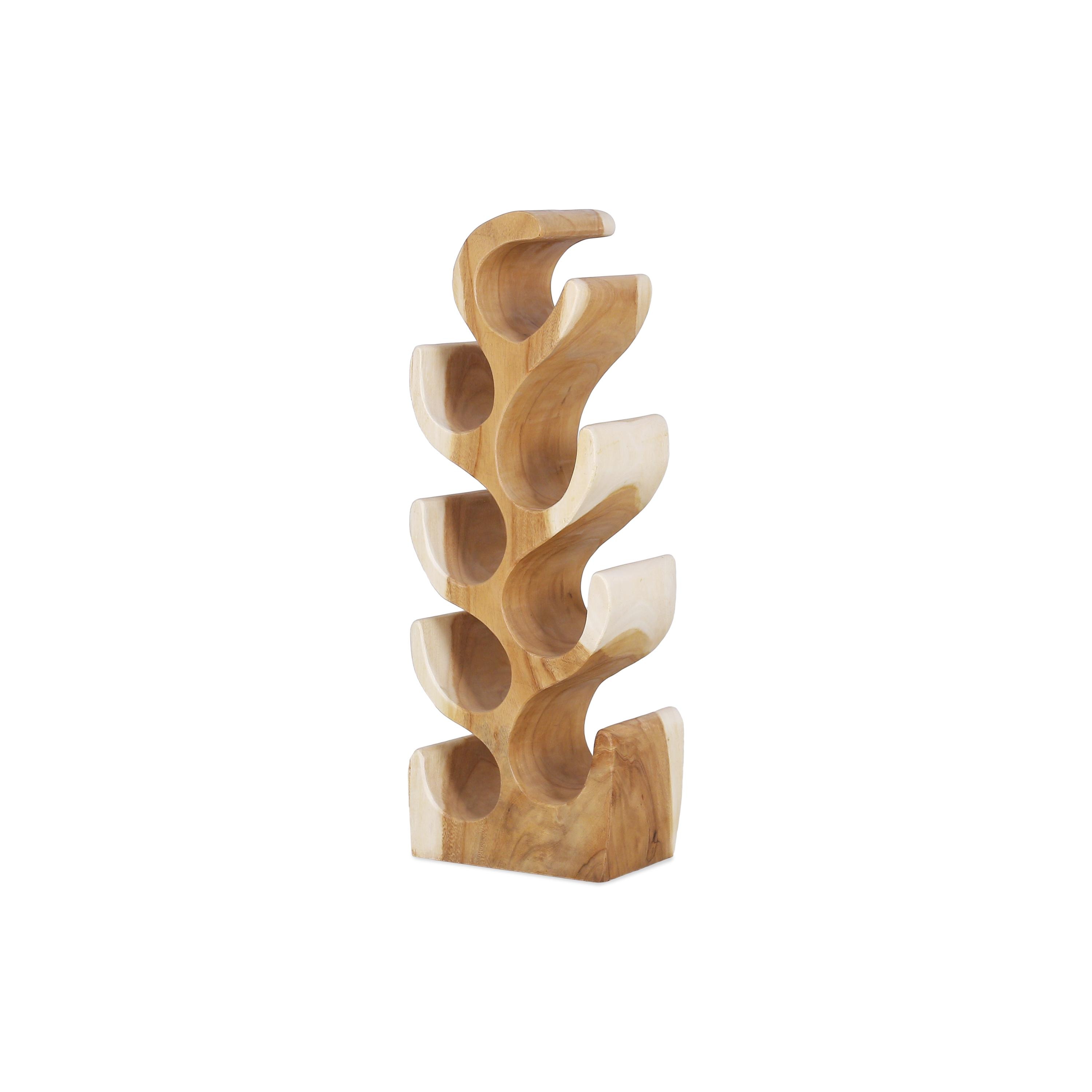 Wine rack for 8 bottles - made of beautiful wood - unique design - Height 70 cm