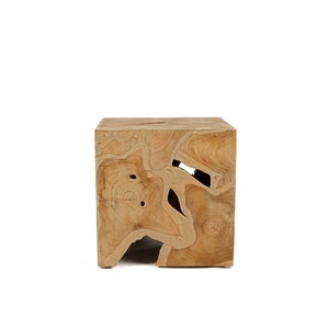Stool | Side table Mulio | Teakroot | Cube shape | Solid Beauty | 40 x 40 x 40 cm