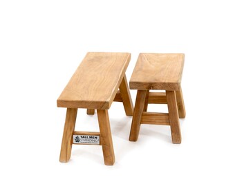 Set of 2 mini benches in teak