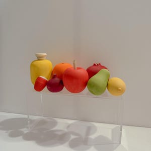 Montessori Wooden Fruit Set: Colorful Pretend Play Kitchen Toys