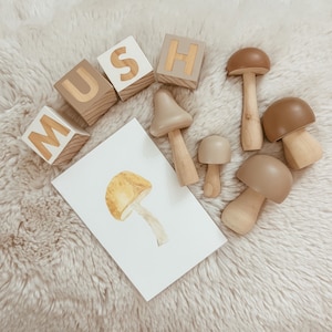 wooden mushrooms