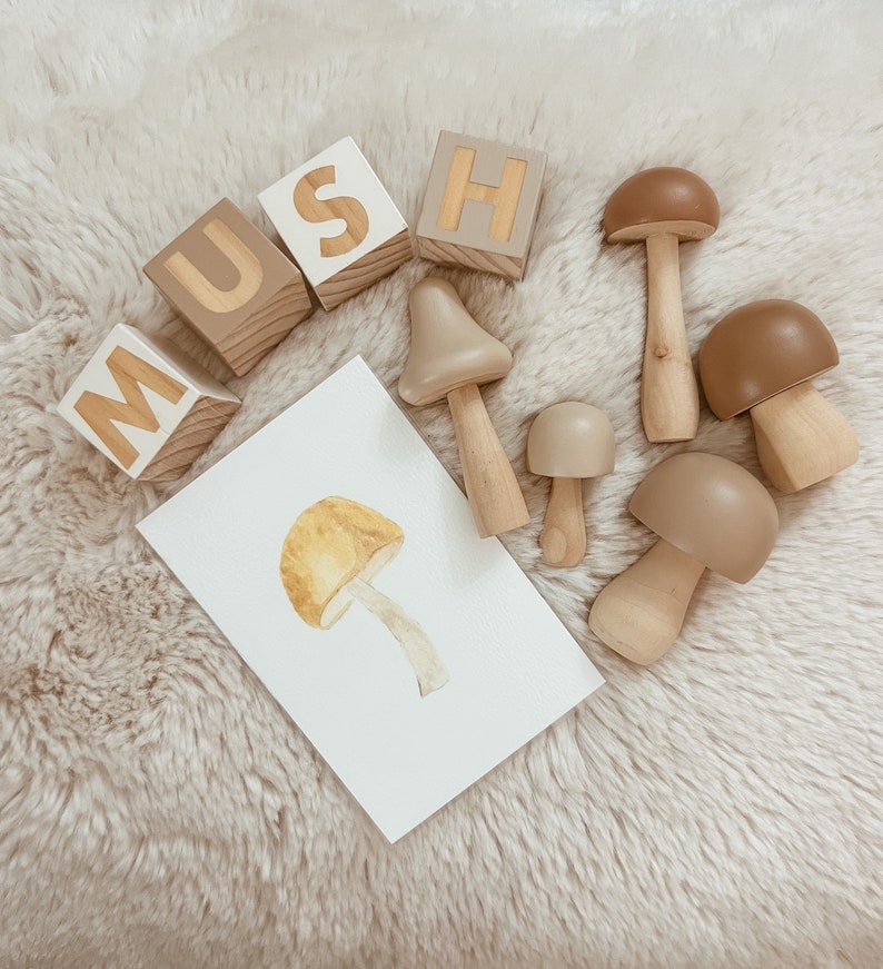 wooden mushrooms