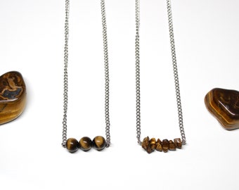 Jaded Love Tigers Eye Silver Beaded Necklace