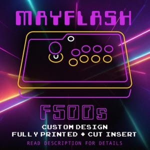 Mayflash F500s Custom Insert - Arcade Joystick - PRINTED & CUT INSERT, Art Print - Video Game Skin