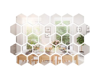 Square Round 3D Mirror Wall Sticker DIY Art Mural Home Decor Acrylic Decals UK