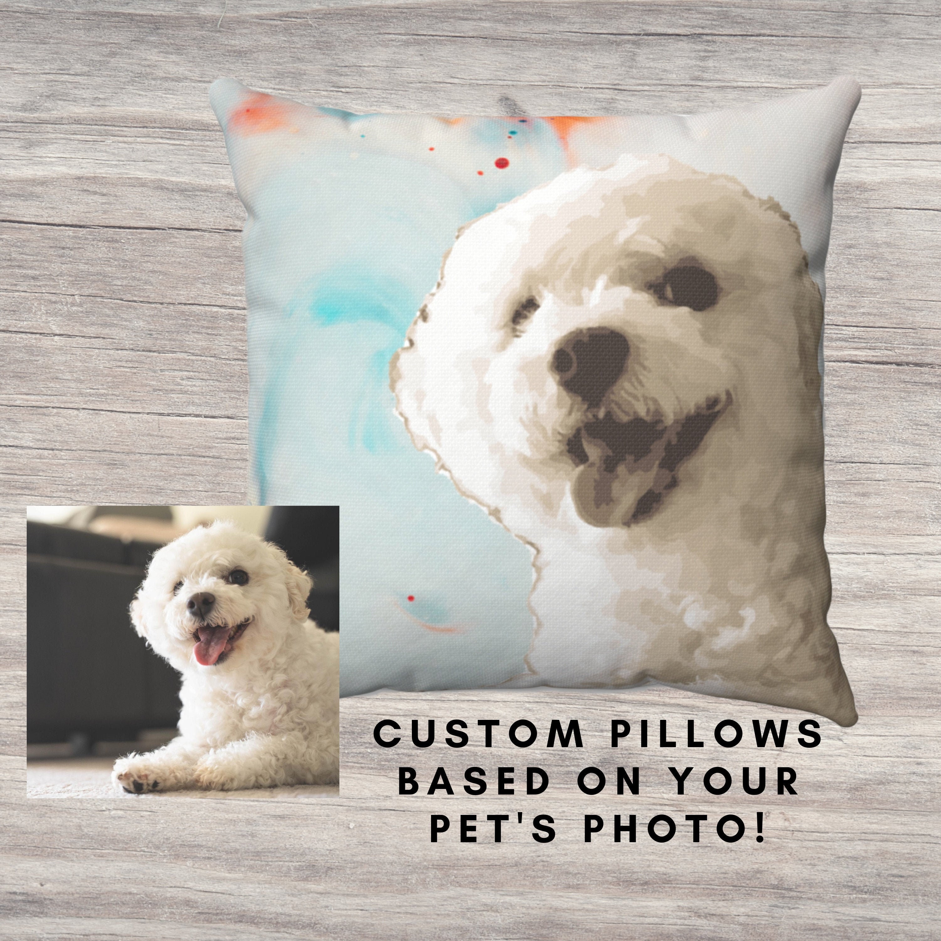 Custom Pet Pillow Personalized Pet Cushion Photorealistic Etsy