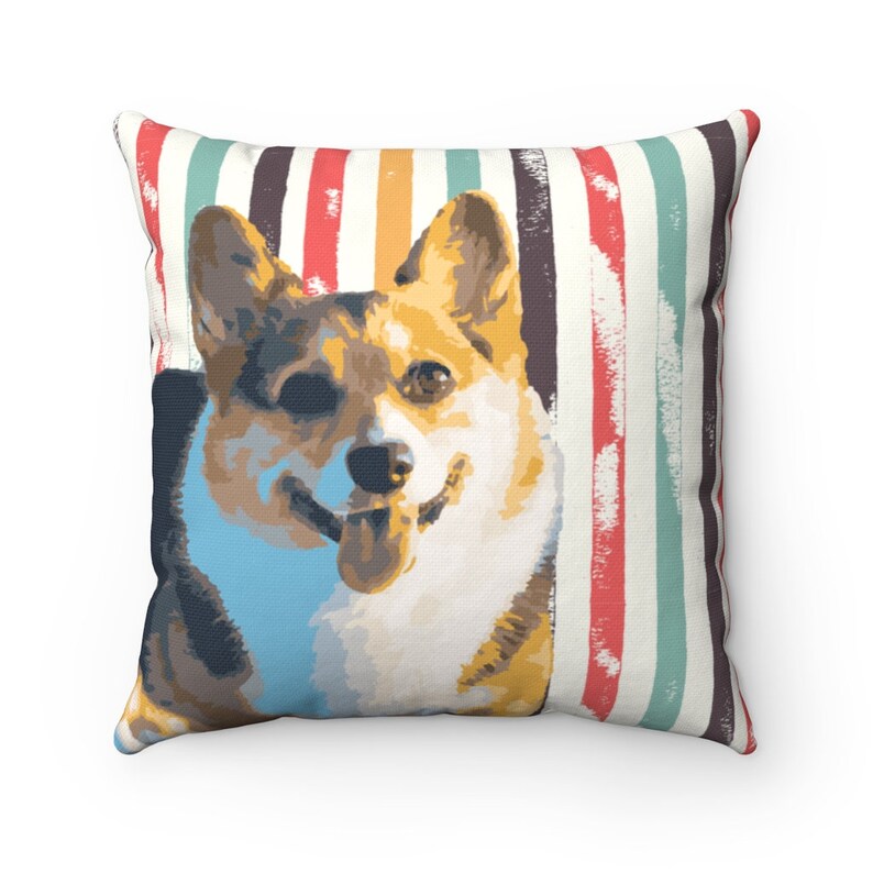 christmas corgi pillow