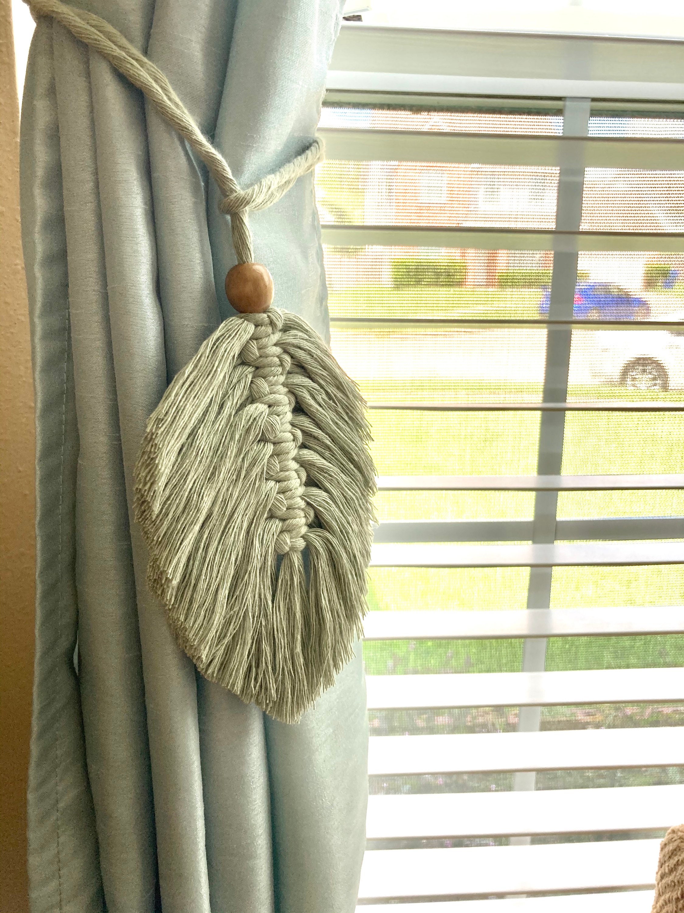 Curtain Tie Backs Boho Curtain Tiebacks Modern Tie Backs Etsy