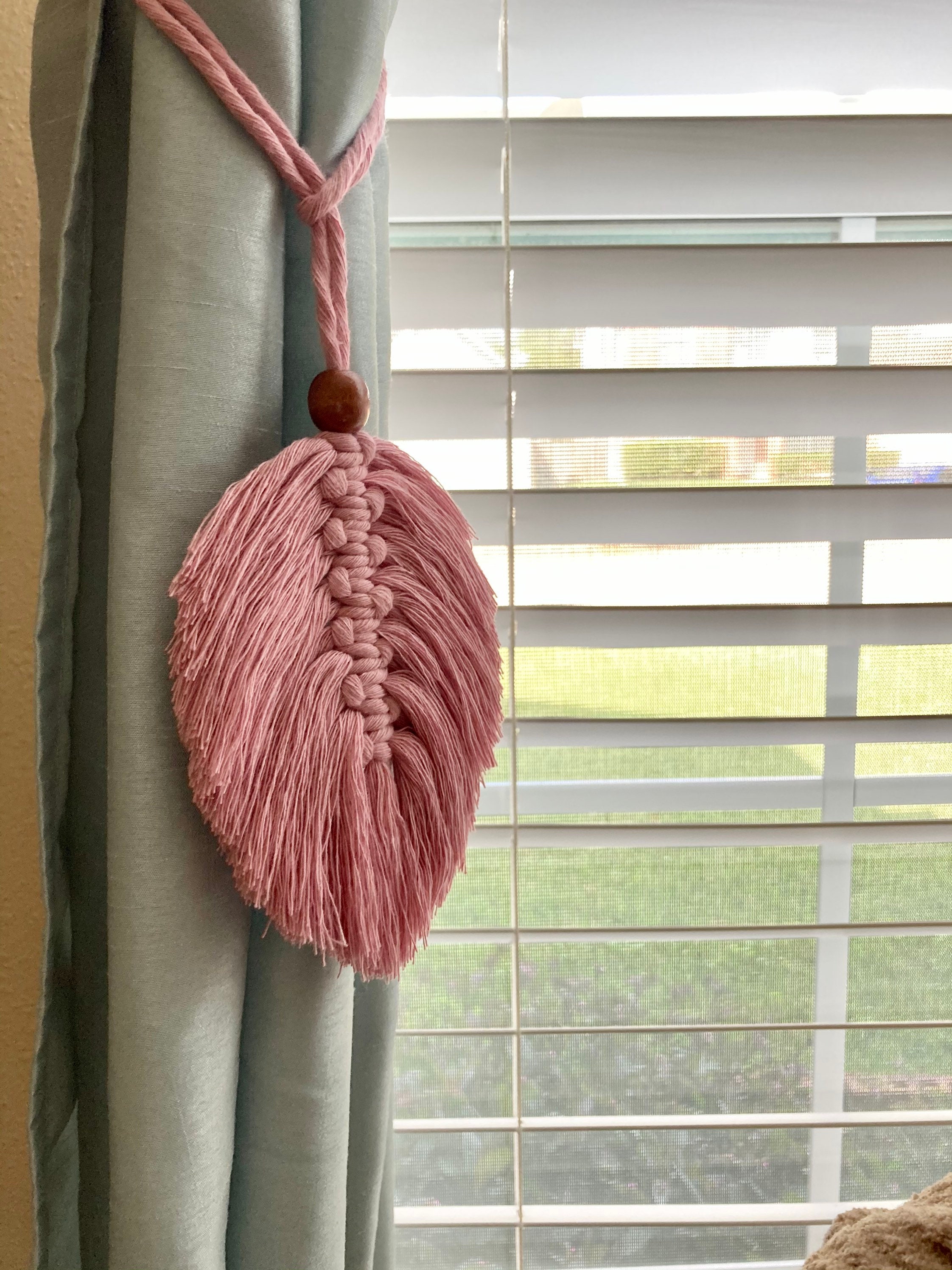 Curtain Tie Backs Boho Curtain Tiebacks Modern Tie Backs Etsy