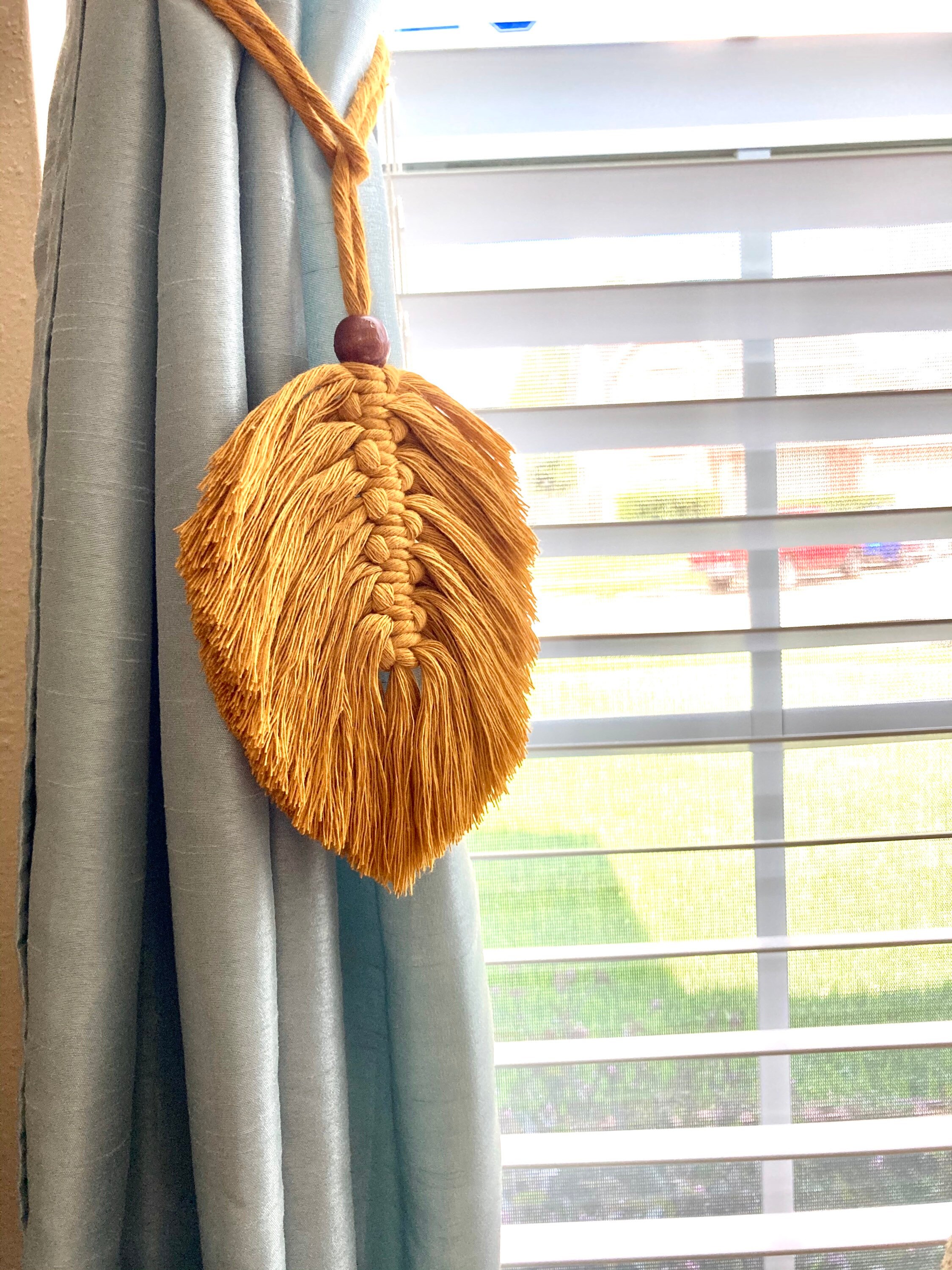 Curtain Tie Backs Boho Curtain Tiebacks Modern Tie Backs Etsy