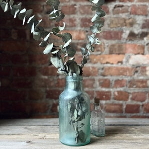 Antique Aqua Glass Bottle / Vase