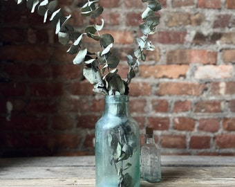 Antique Aqua Glass Bottle / Vase