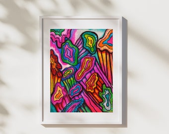Trippy Nebula Art Print | Surreal Maximalist Decor