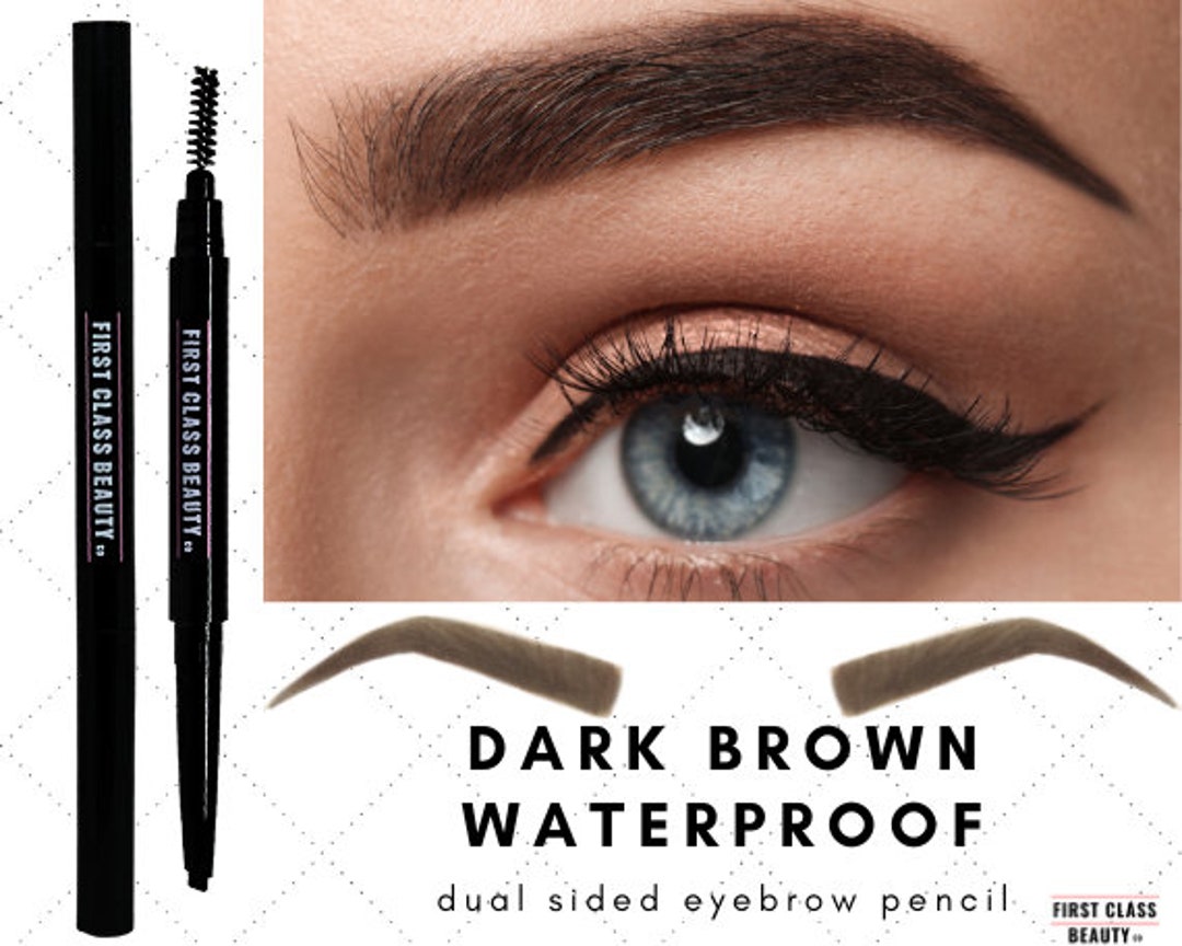 Dark Brown Eyebrow Pencil With Eyebrow Brush Castor Oil for Eyebrow Growth and Thickening Eyebrows Hypoallergenic Etsy UK