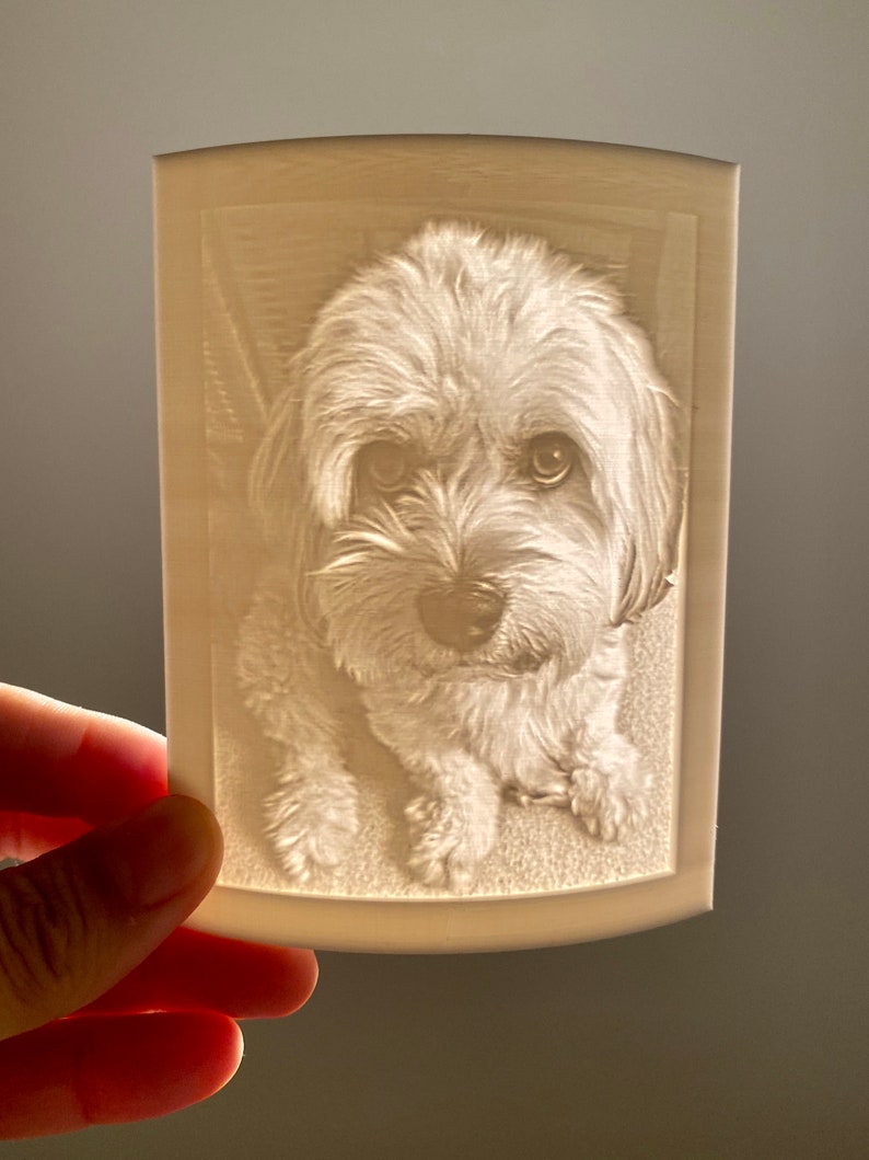 Personalized Night Light Lithophane Perfect Gift for Pets, Christmas, Graduations, Mother's Day or Remembrance for Bedrooms or Kid's Rooms image 3