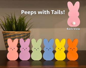 3D Printed Easter Bunny Peep Decor with Tail