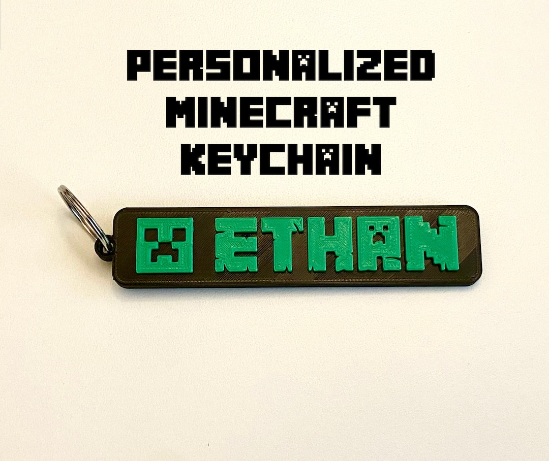 Personalized Minecraft Keychain Etsy