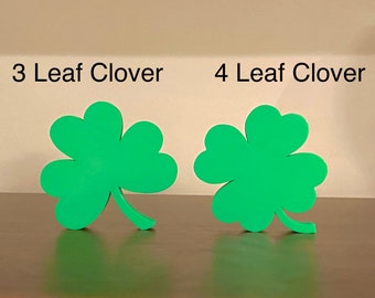 St. Patrick's Day Lucky Shamrock Decor. 3 Leaf or 4 Leaf Clover Decor for St. Patty’s Day! Shelf Sitter, Tiered Tray Decor