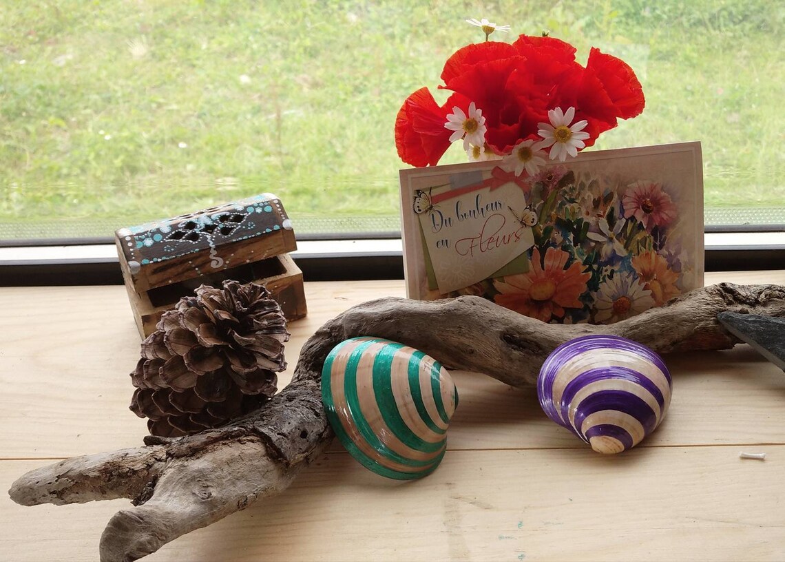 Boho pintado a mano concha de almeja decoración costera | Etsy