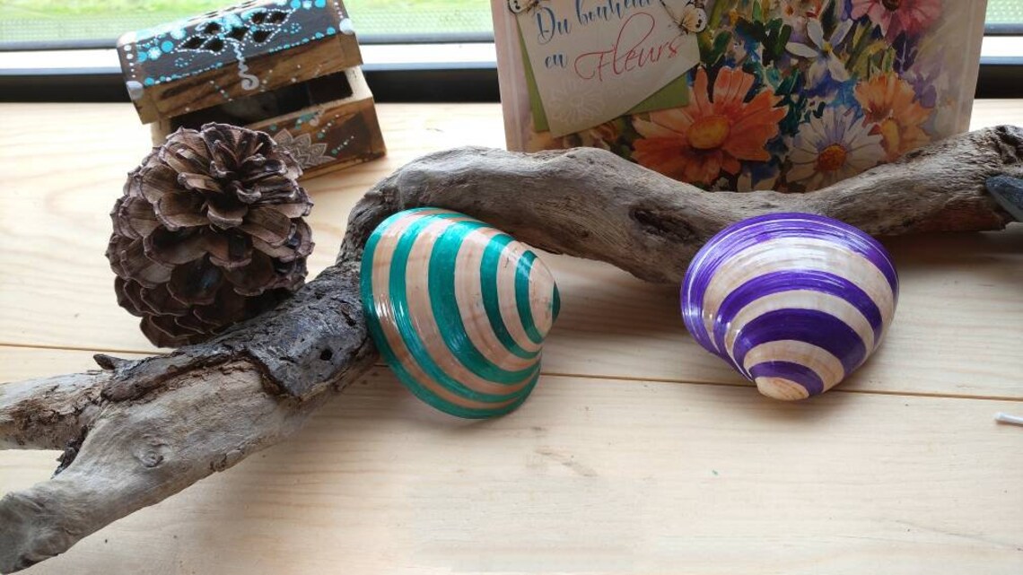 Boho pintado a mano concha de almeja decoración costera | Etsy