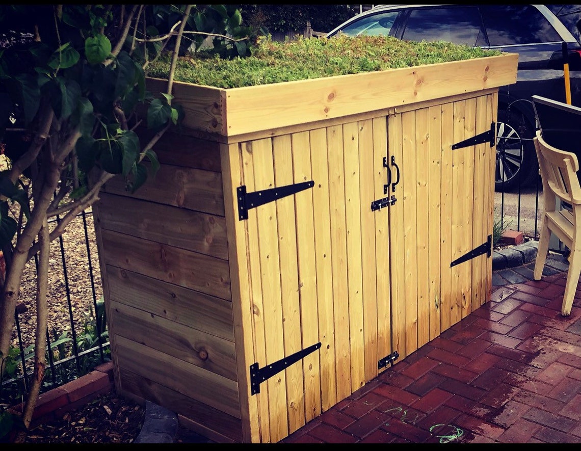 Sedum/green roof recycling bin store Etsy