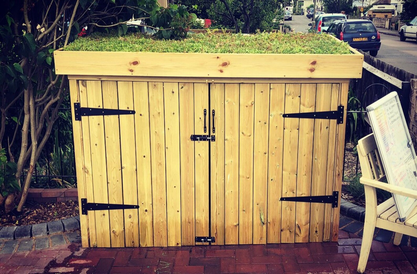 Sedum/green roof recycling bin store Etsy