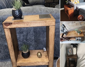 Rustic Side Table/Chunky Bedside table/Tall Side Table/Living Room Furniture/Reclaimed Wood Side Table/Rustic Lamp Stand