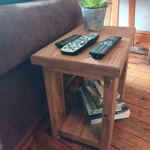 Rustic Side Table/ Any Size/ Bedside table/Small Table/Wooden Coffee Table/Reclaimed Wood Side Table/Rustic Magazine Rack image 2