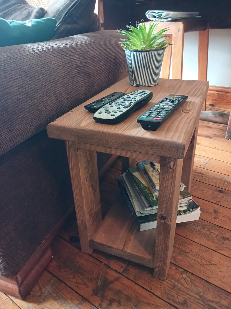 Rustic Side Table/ Any Size/ Bedside table/Small Table/Wooden Coffee Table/Reclaimed Wood Side Table/Rustic Magazine Rack image 2