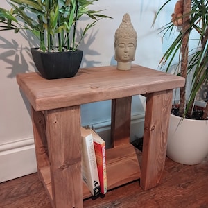 Rustic Side Table/ Any Size/ Bedside table/Small Table/Wooden Coffee Table/Reclaimed Wood Side Table/Rustic Magazine Rack image 4
