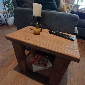 Rustic Side Table/ Any Size/ Bedside table/Small Table/Wooden Coffee Table/Reclaimed Wood Side Table/Rustic Magazine Rack Medium Oak Oil